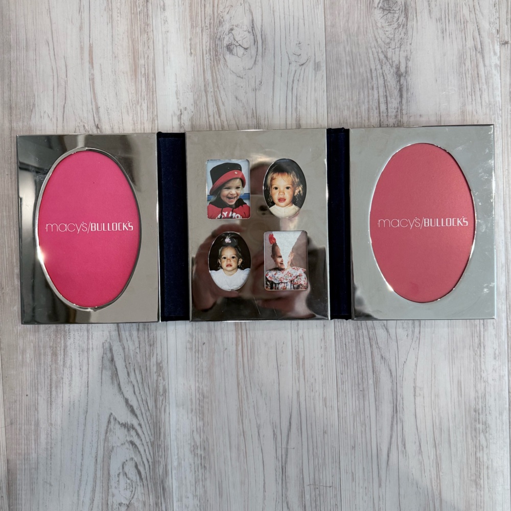 Macy's Silver and Pink Picture Frame Set
